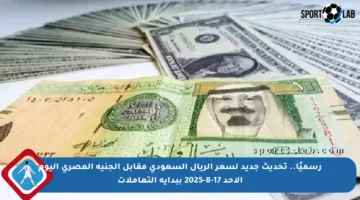 رسميًا.. تحديث جديد لسعر الريال السعودي مقابل الجنيه المصري اليوم الأحد 17-8-2025 ببداية التعاملات